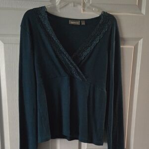 Croft & Barrow Teal Long Sleeve Top